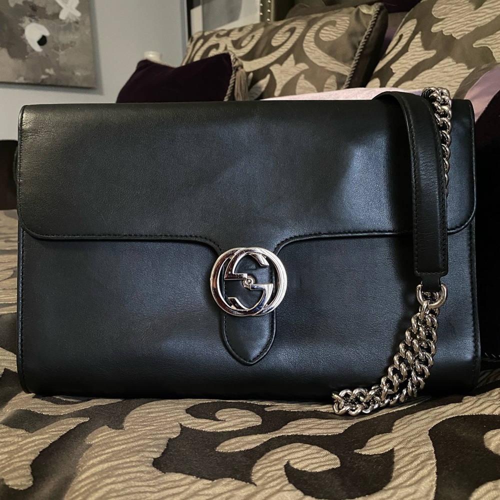 Black Leather Gucci Purse